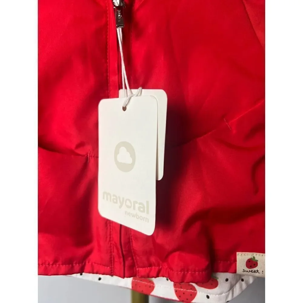 NWT Mayoral Strawberry Reversible Windbreaker Jacket Sz. 2-4mo